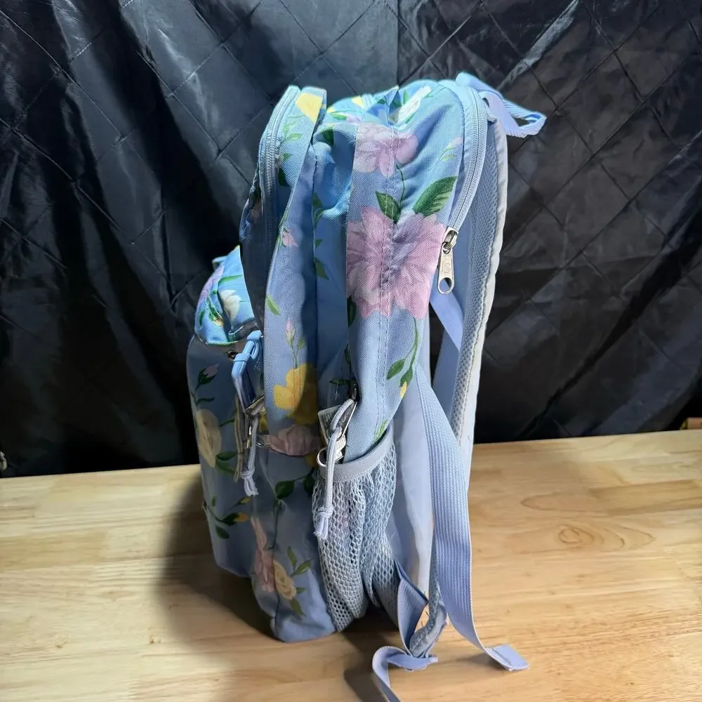 Jansport All Over Floral Print Backpack with Adjustable Straps and Zip Closure